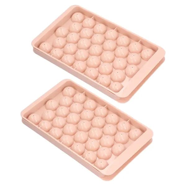 Set med 2 isbitsformar, 33 fack, rosa, 22x12x5cm