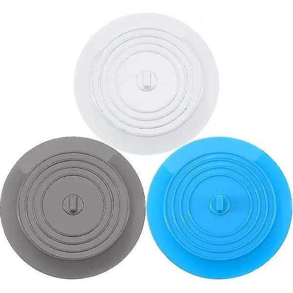 Universal silikonavloppsplugg, set om 3, blå/grå/vit, diameter 15 cm