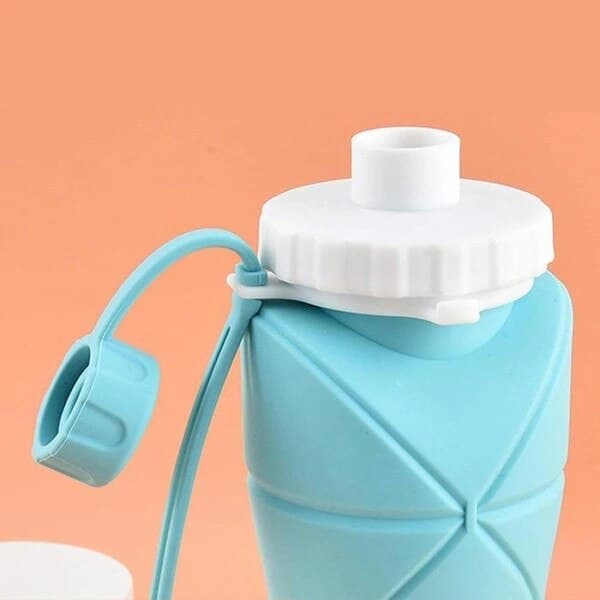 Vikbar kopp 600ml, lock, silikon, halkfri, bärbar