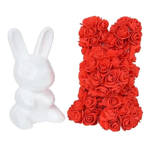 Styrofoam bamsefigur, dekoration, hvid, 522