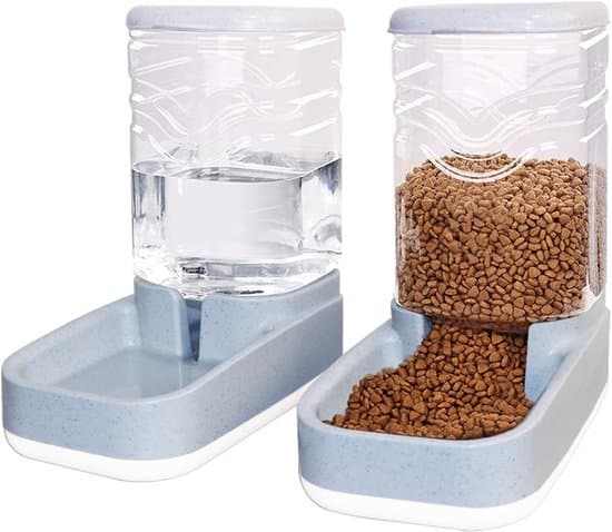 Automatisk katte- og hundefoderdispenser 3.8L - Kattefoderdispenser - Marmorfarve - Fødevaregodkendt materiale - Nem at rengøre