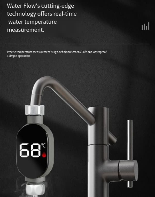 Brusetermometer, brusetemperatursensor og display inkluderet