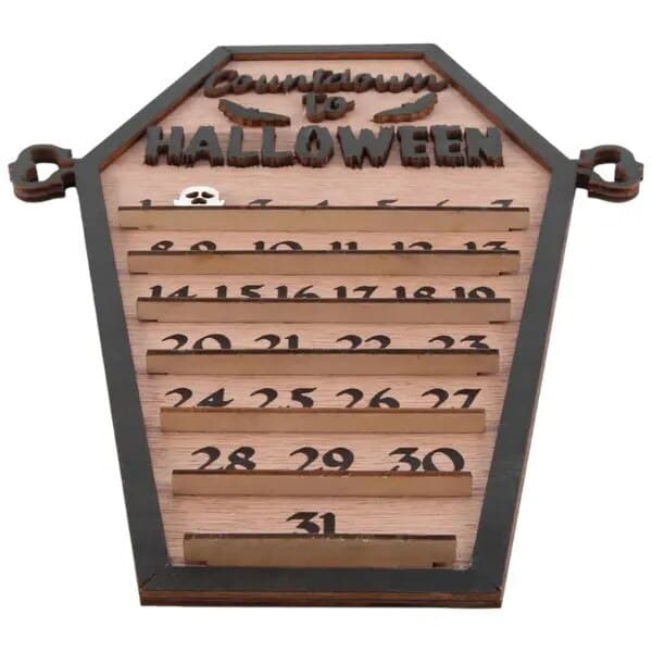 Halloween-julekalender, træ, 31 dage, sort/gul