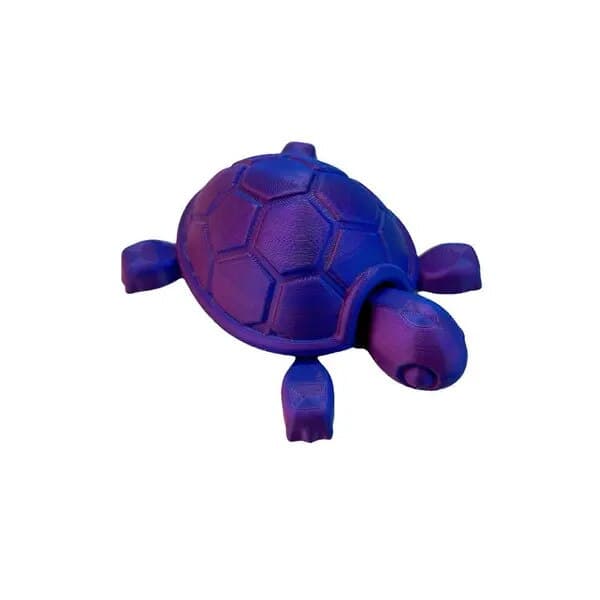 3D-printad ledad sköldpaddsfigur, lila/blå, 1 st.