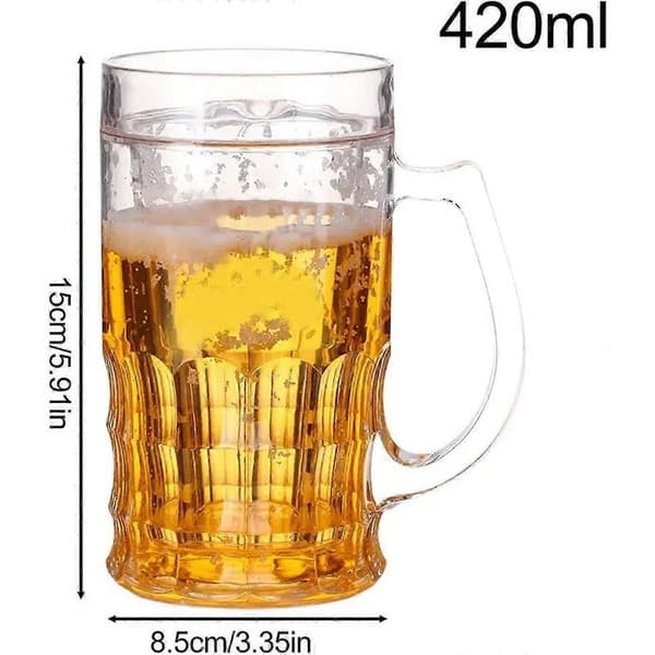 Falsk ölmugg, realistisk bubbeleffekt, 420 ml, transparent