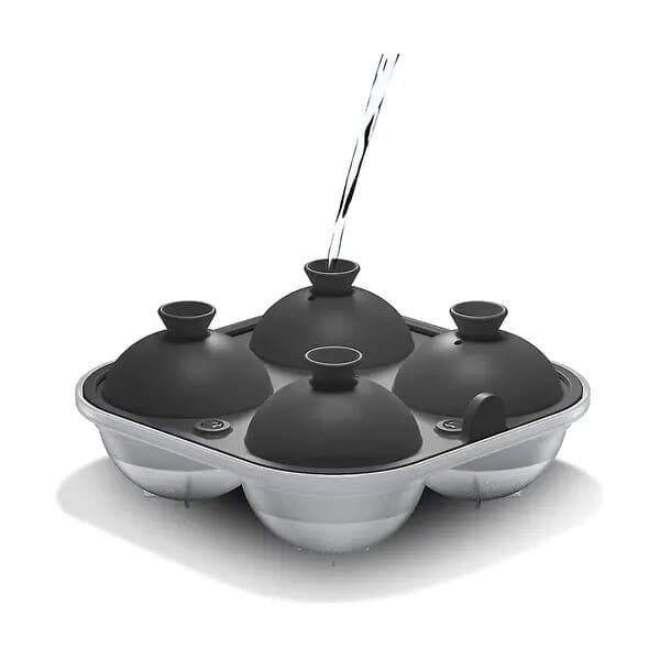 Silikonform för runda isbitar, 4 kulor 6,4 cm, transparent