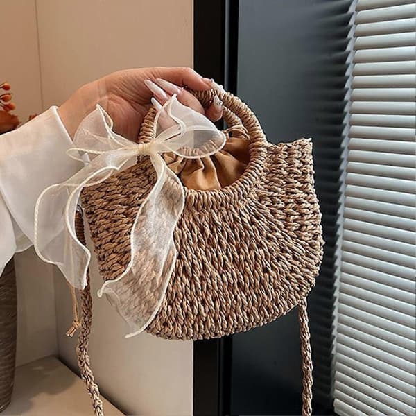 Boho strandtaske til kvinder og rejser, One Size Beige