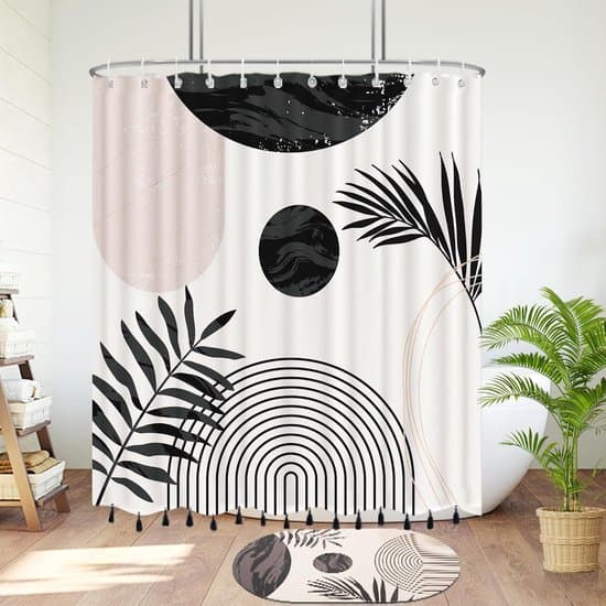 Duschdraperi – Vattentätt – Polyester – Med 12 krokar – För sovrum – Studentduschdraperi – 180x180 cm