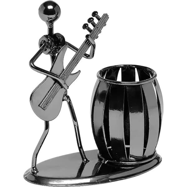 Multifunktionel sort oval metal penneholder 200g