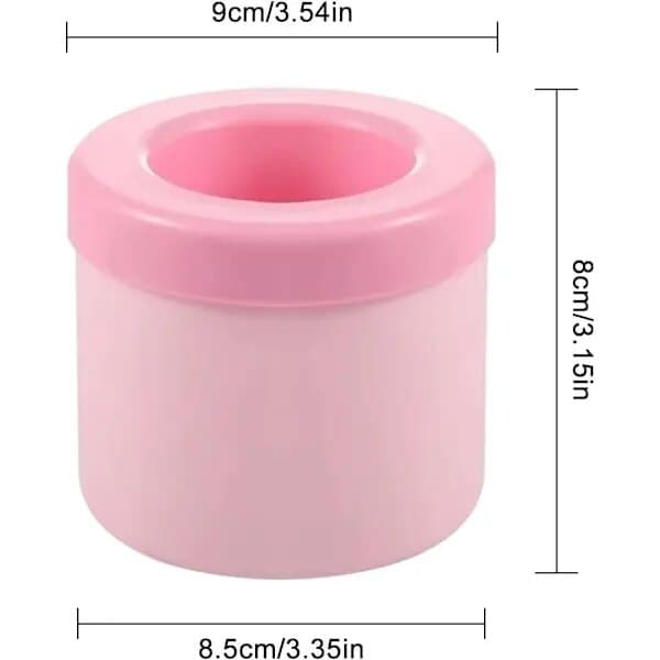 Sæt med 2 isterningforme, silikone, pink, 60 terninger