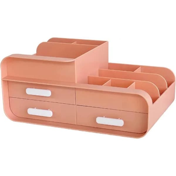 Multifunktionel skrivebordsorganizer, pink, 27,9x17,3x12,3cm