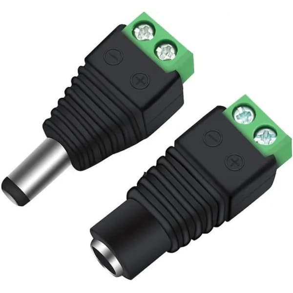 DC strømadapter til LED-strips 3.8x1.4x1.3cm sort