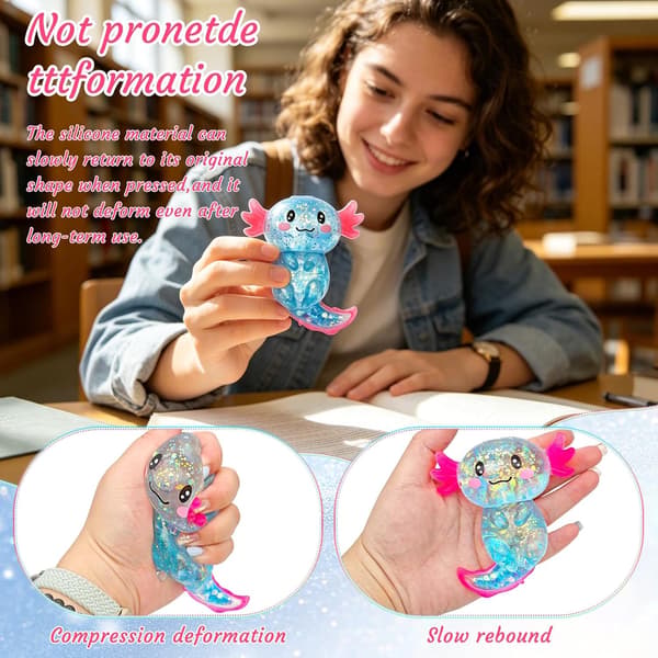 Axolotl Legetøj, Klemmelegetøj, Squishy Bold, 1 Styk, Blå