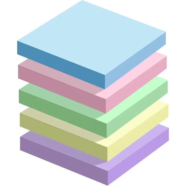 Sæt med farvede sticky notes 76x76mm 500 ark