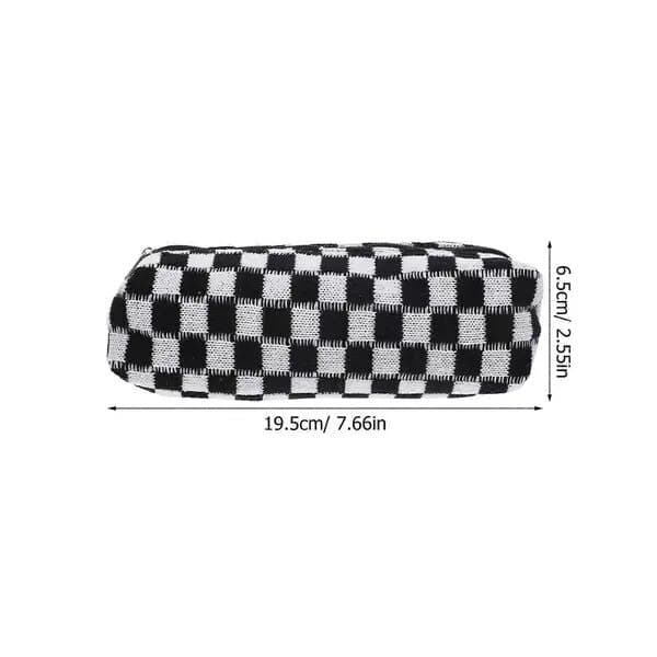 Multifunktionelt sort penalhus 19,5x6,5x5,5cm, stor kapacitet, polyester