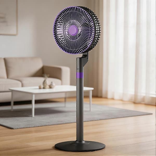 Ultra-Stille Luftcirkulator Multifunktionel Stabil Gulvventilator til Køkken Hjem Grå