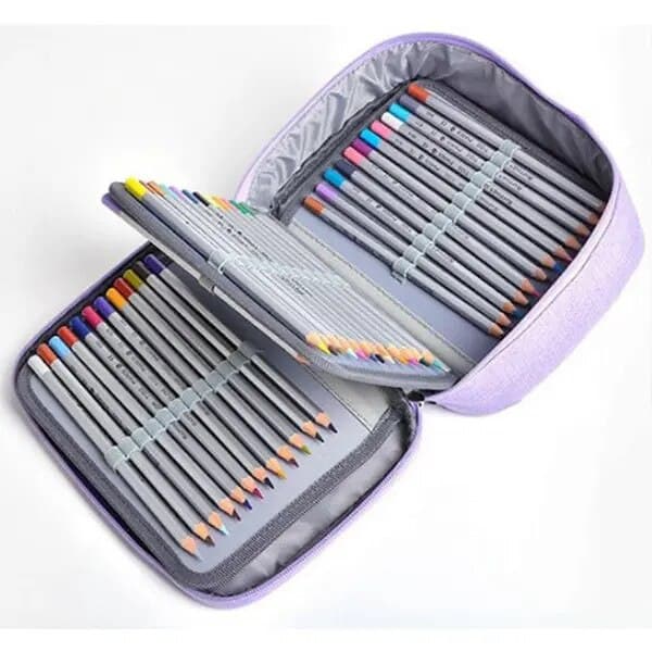 Stort pennfodral, polyester, lila, 21x16x6.5cm