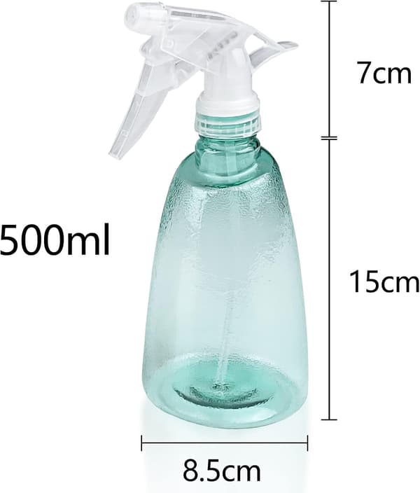 Förpackning Atomizer Sprayflaskor 500 ml, Påfyllningsbara Tomma Sprayflaskor, Transparenta Sprayflaskor, Plastsprejare för Växter