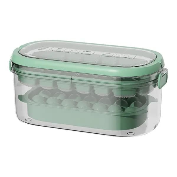 PP+PET+TPE isbitsform med lock och 54 hålrum, transparent grön, 1 set