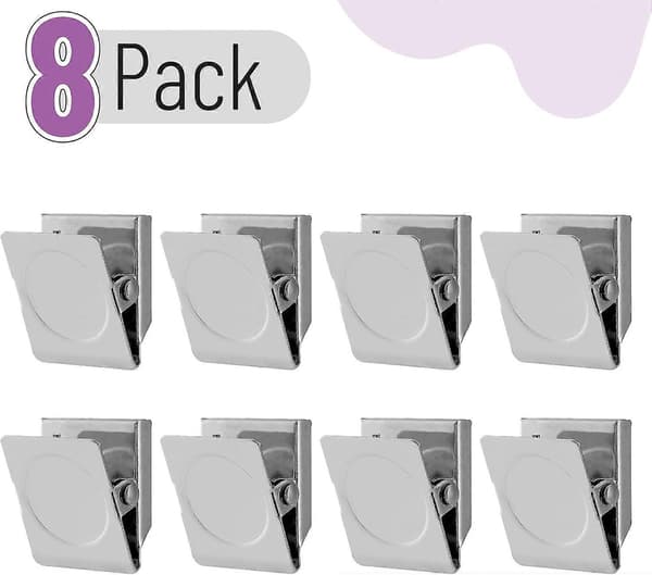 Mr. Pen - Magnetklämmor, 8-pack, silver, 3 cm, metallklämmor