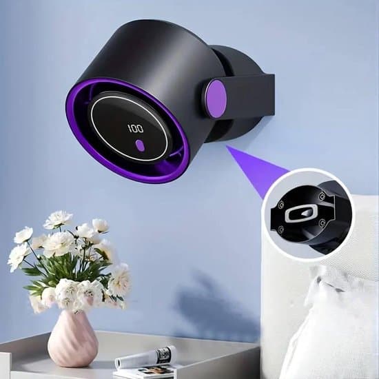Mini bladeless ventilator - 100 indstillinger - Digitalt display - Stille - Genopladelig