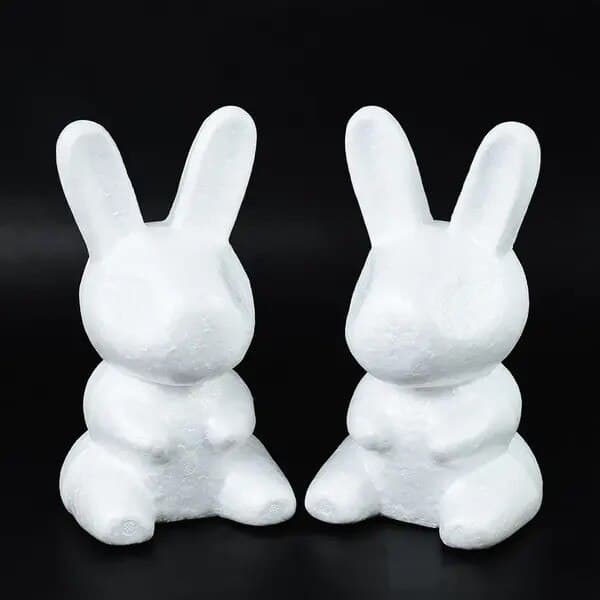 Styrofoam bamsefigur, dekoration, hvid, 522