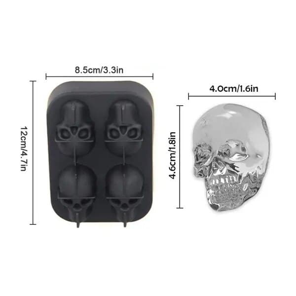 Isform, 4 kranier, sort, 12x8,5x5cm