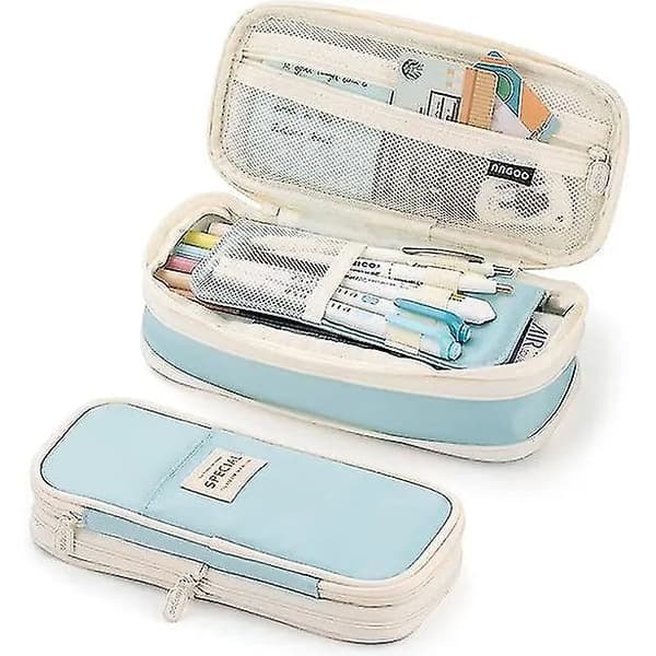 Penalhus med stor kapacitet, foldbart, polyester, sort, 23x10x5cm