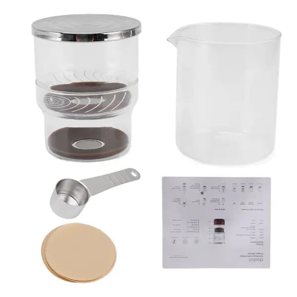 Kaffe- och teinfuser 300 ml borosilikatglas hastighetskontroll transparent
