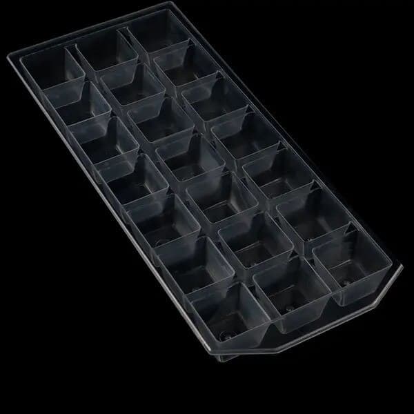 Isbitsform, 21 celler, mjuk plast, transparent, 2,5x2,5x2cm