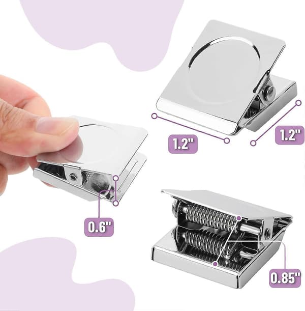 Mr. Pen - Magnetklämmor, 8-pack, silver, 3 cm, metallklämmor