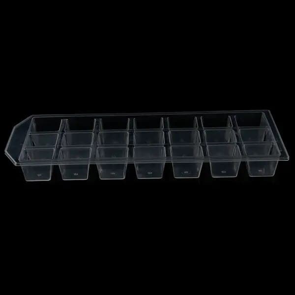 Isbitsform, 21 celler, mjuk plast, transparent, 2,5x2,5x2cm