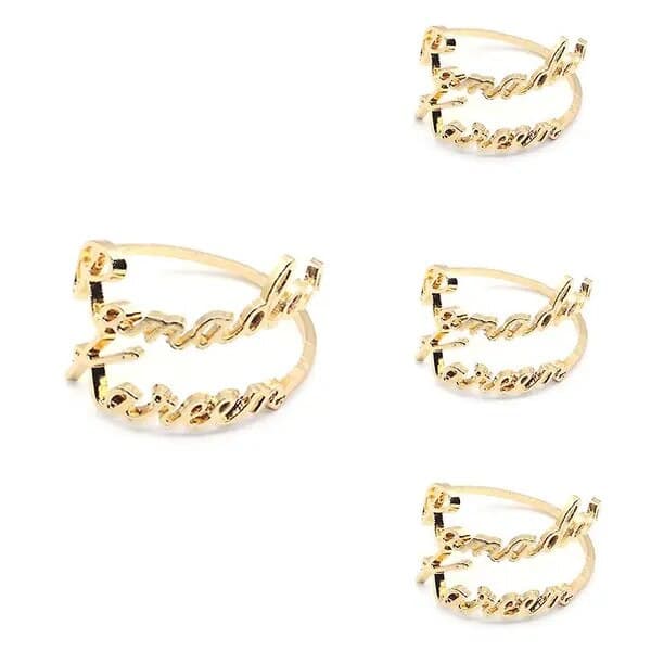 Sæt med 10 Ramadan guld metallic servietringe 4,7 cm