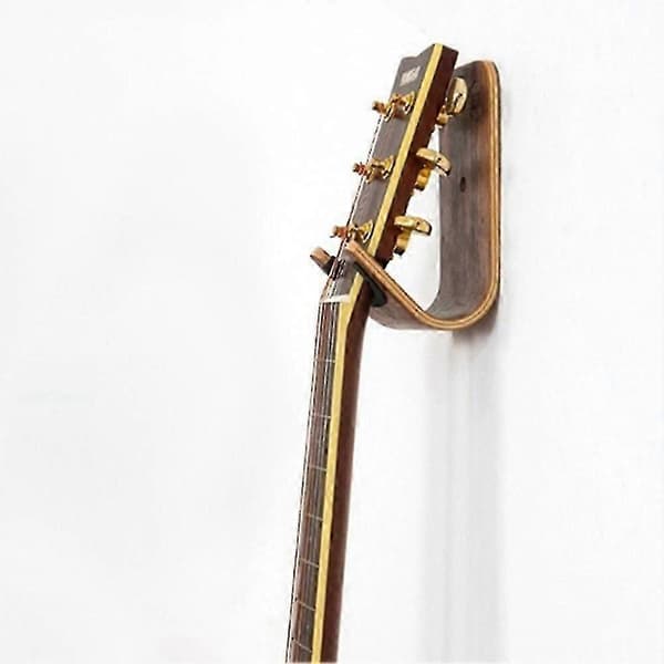 Gitarr Skateboard Väggfäste Unik Design Böjt Trä Gitarrhängare Väggfäste Gitarrhållare Akustisk -NBBTräfärg