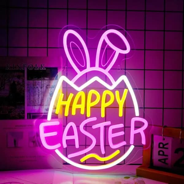 Neon- eller pastelys, LED Pink Indretning, 30x20cm