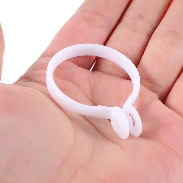 Gardinring i plast, vit, 30 st, 5 x 4 x 1 cm