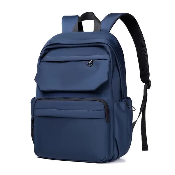 Denim skoletaske, stor kapacitet, sort
