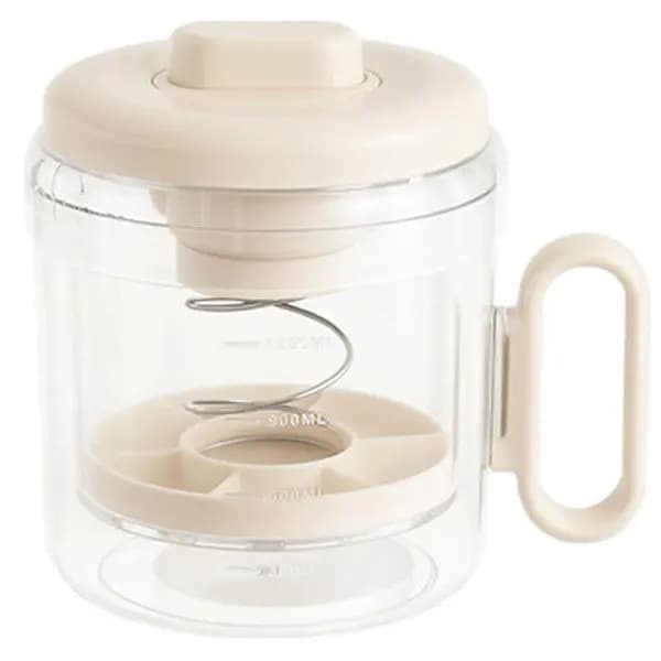 Yoghurtssil med lock, 1200ml, beige, 18x17x14cm