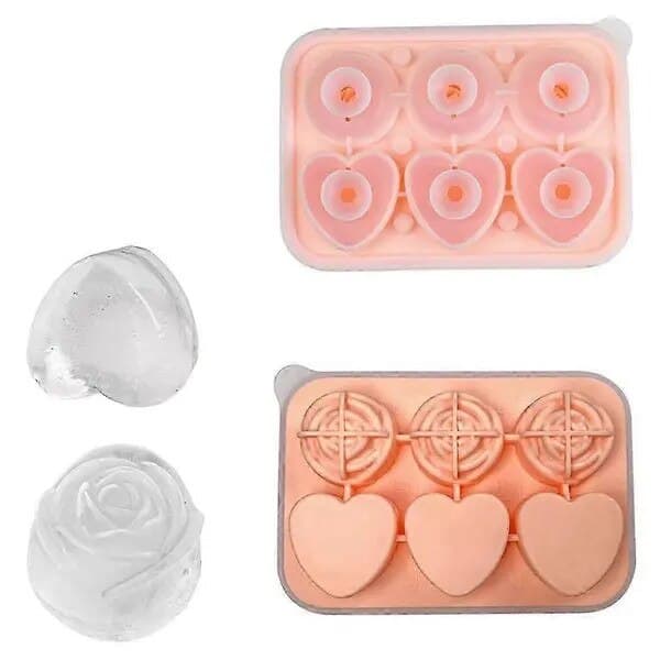 Rosa isbitsform i silikon 16x11,5x3cm hjärtform set om 1 st
