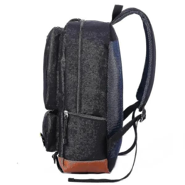 Stor rygsæk, ergonomisk design, polyester, sort, 29x14x44cm