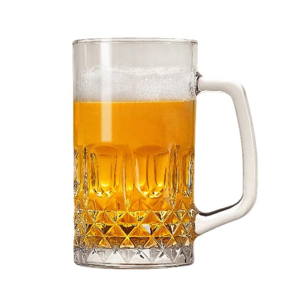500 ml stort glaskrus med holdbart håndtag til øl og juice 500ML A