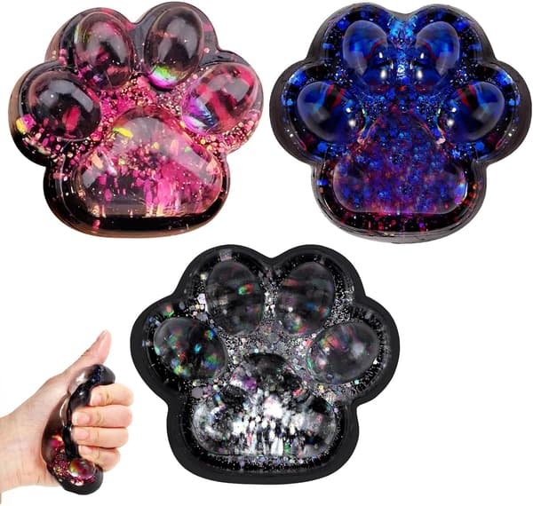 Katt tass Squishy, Katt tass 3-pack, Rosa, Blå, Grå