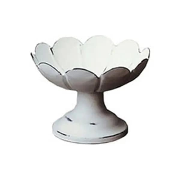 Vit rund serveringsbricka i metall 30x30cm