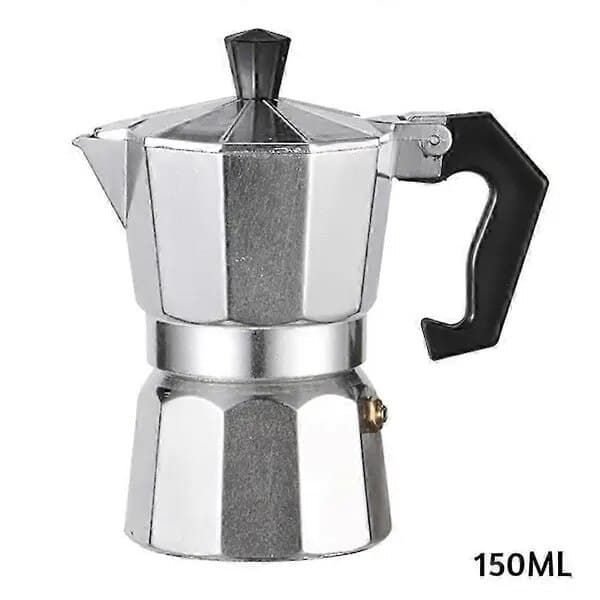 Moka kaffemaskine, aluminium, rustfrit stål, medium kapacitet, sort, 20x15x10cm