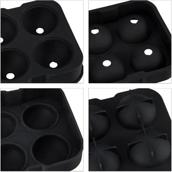 Silikoneform til runde isterninger 6 stk sort 5x17.5x12.5cm