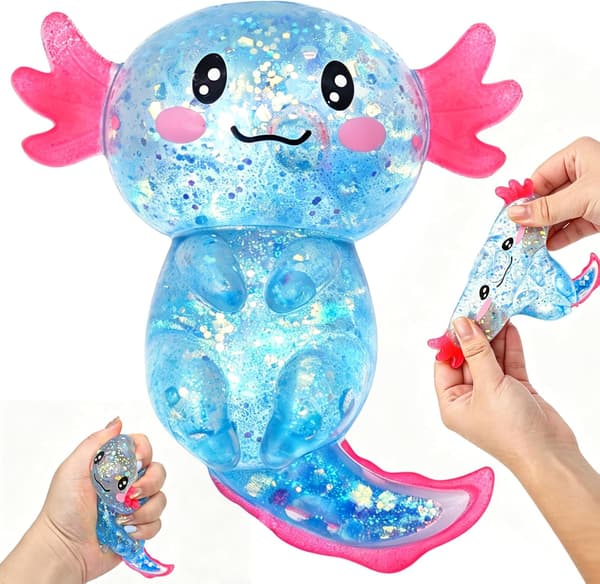 Axolotl Legetøj, Klemmelegetøj, Squishy Bold, 1 Styk, Blå
