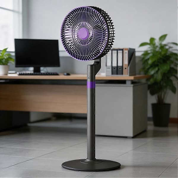 Ultra-Stille Luftcirkulator Multifunktionel Stabil Gulvventilator til Køkken Hjem Grå