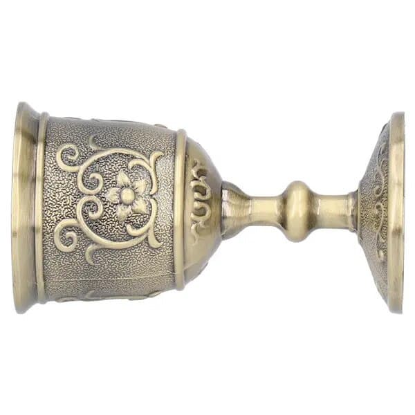 Vintage bronsglas, blommönster, 250 ml