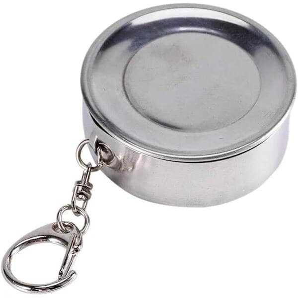Vikbar mugg i rostfritt stål, 250 ml, 8x7,8 cm, silver
