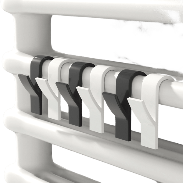 20 radiator hooks, multifunctional hook shelf, black and white